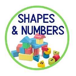 shapes and numbers badge