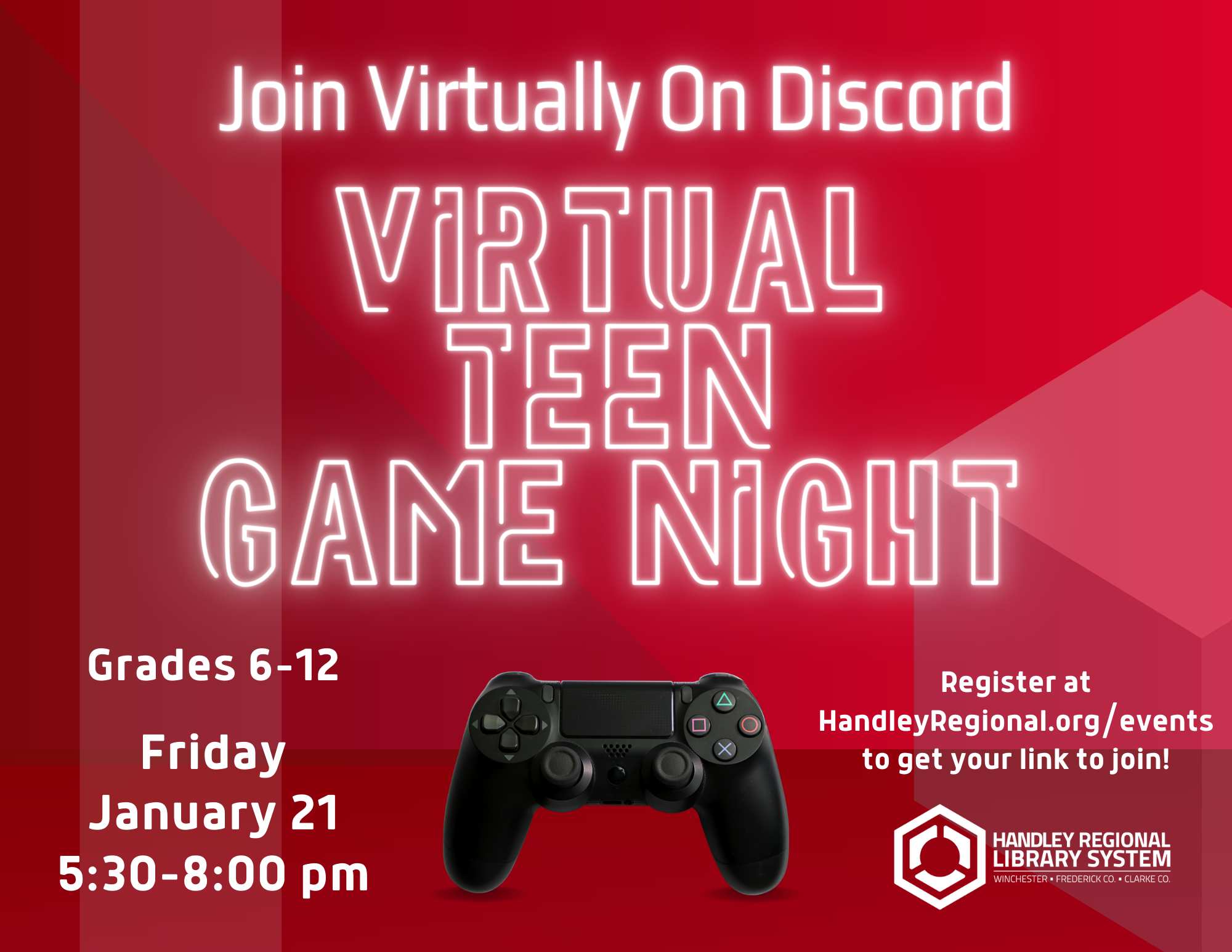 Virtual Teen Game Night Poster