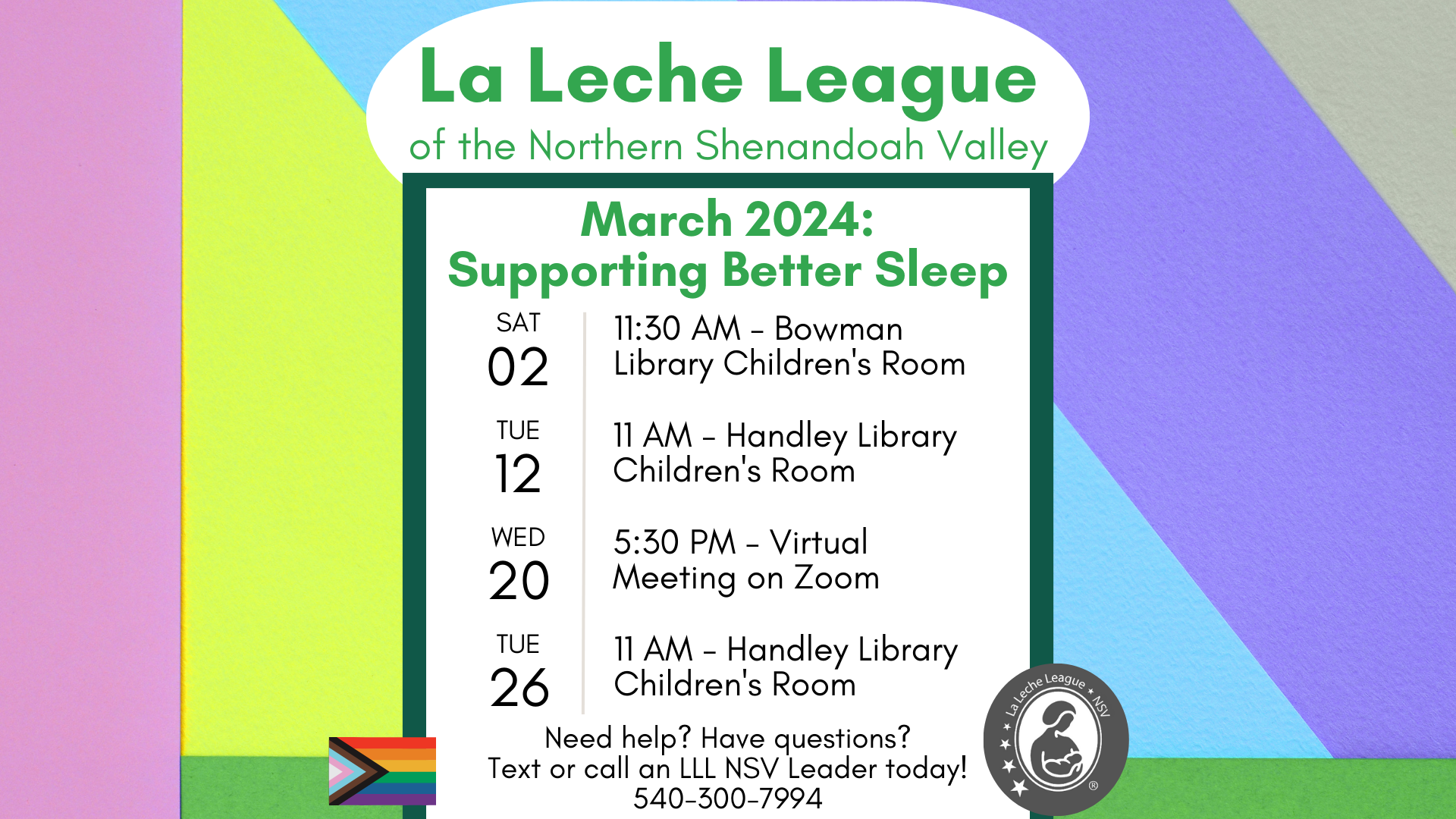 La Leche March  schedule