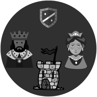Land of Kings and Queens Black and White Readers Badge