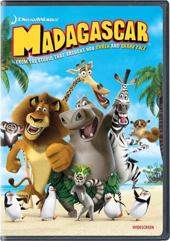 Madagascar DVD cover with pictures of animals