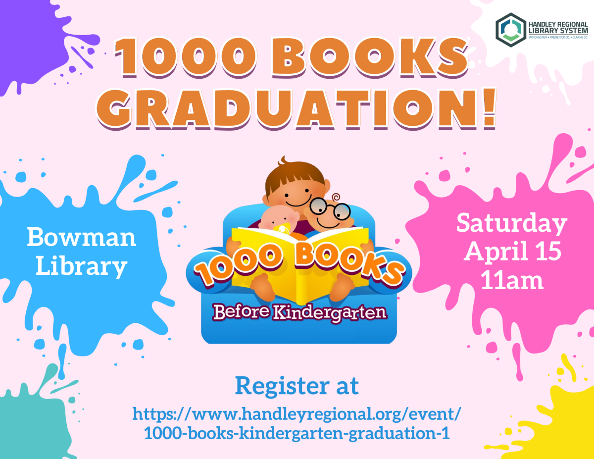 Colorful 1000 Books Before Kindergarten Graduation promotional poster