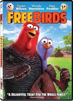 Free Birds DVD cover with 2 turkeys giving a thumbs up and smiling